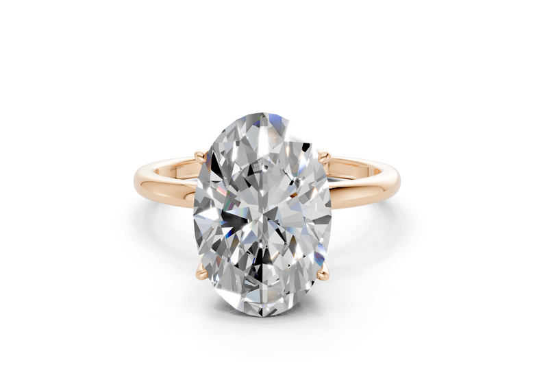 Skye Diamond Solitaire Oval Cut 1.8mm Engagement Ring - Ring Premier