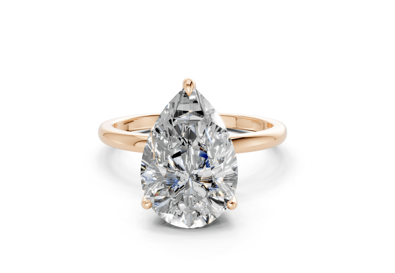 Skye Diamond Solitaire Pear Cut 1.8mm Engagement Ring - Ring Premier
