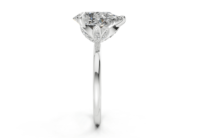 Skye Diamond Solitaire Pear Cut 1.8mm Engagement Ring - Ring Premier