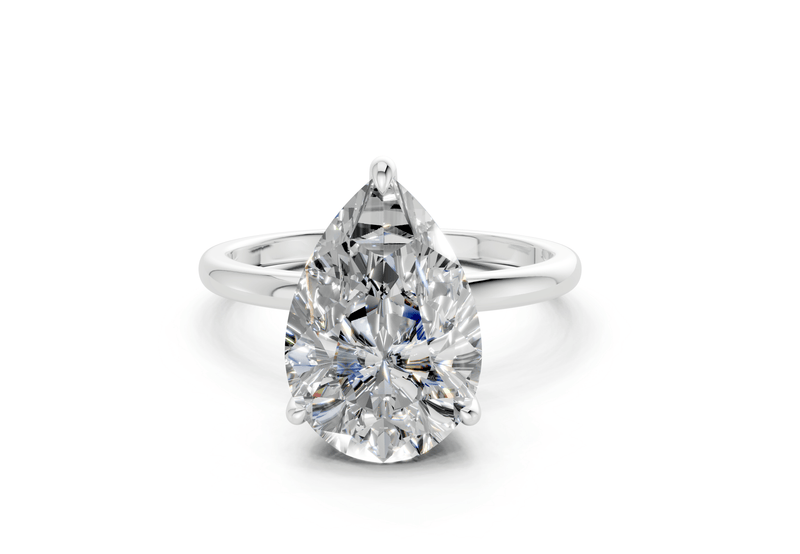 Skye Diamond Solitaire Pear Cut 1.8mm Engagement Ring - Ring Premier