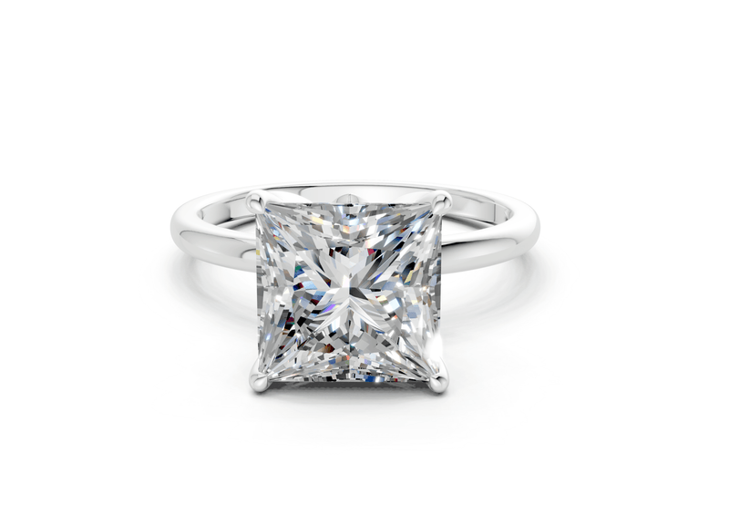 Skye Diamond Solitaire Princess Cut 1.8mm Engagement Ring - Ring Premier