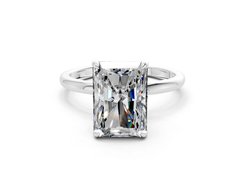 Skye Diamond Solitaire Radiant Cut 1.8mm Engagement Ring - Ring Premier