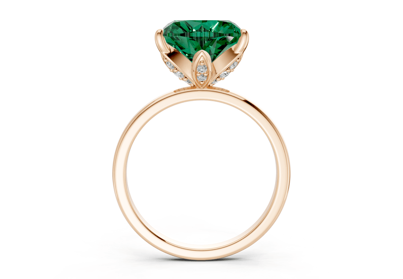 Skye Emerald Gemstone Solitaire Heart Cut 1.8mm Engagement Ring - Ring Premier