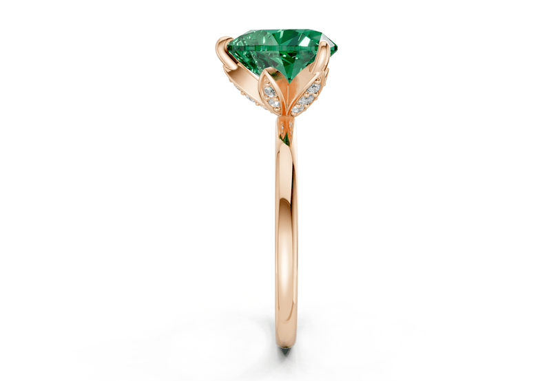 Skye Emerald Gemstone Solitaire Heart Cut 1.8mm Engagement Ring - Ring Premier