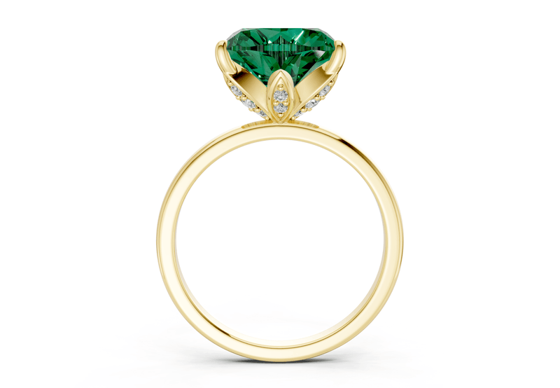 Skye Emerald Gemstone Solitaire Heart Cut 1.8mm Engagement Ring