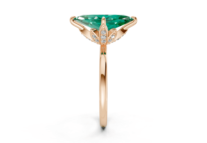 Skye Emerald Gemstone Solitaire Marquise Cut 1.8mm Engagement Ring - Ring Premier
