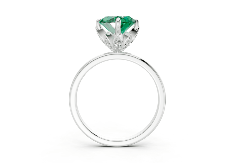 Skye Emerald Gemstone Solitaire Marquise Cut 1.8mm Engagement Ring - Ring Premier