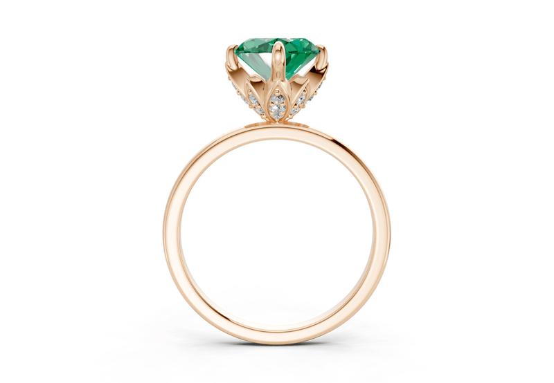 Skye Emerald Gemstone Solitaire Marquise Cut 1.8mm Engagement Ring - Ring Premier