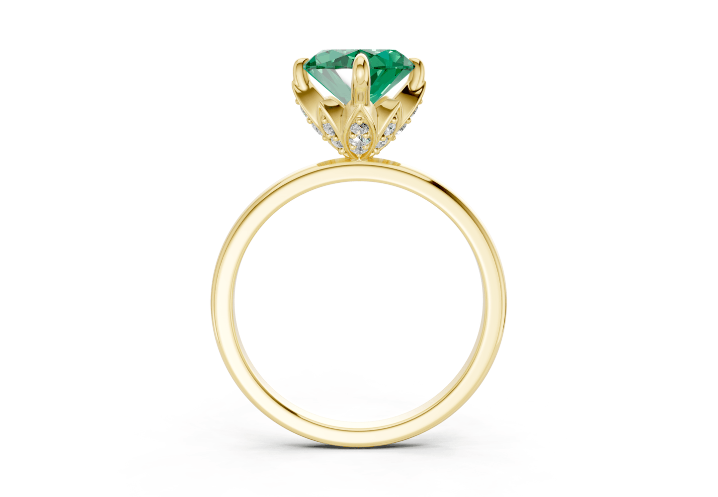 Skye Emerald Gemstone Solitaire Marquise Cut 1.8mm Engagement Ring - Ring Premier