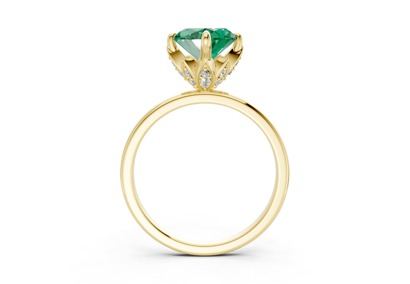 Skye Emerald Gemstone Solitaire Marquise Cut 1.8mm Engagement Ring