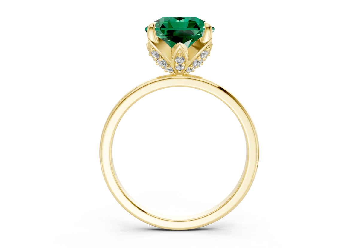 Skye Emerald Gemstone Solitaire Radiant Squareuare Cut 1.8mm Engagement Ring