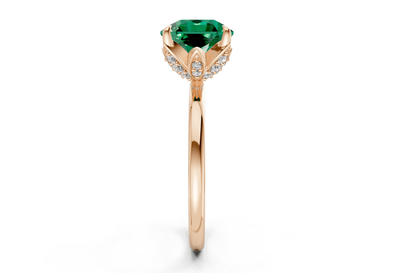 Skye Emerald Gemstone Solitaire Radiant Squareuare Cut 1.8mm Engagement Ring - Ring Premier