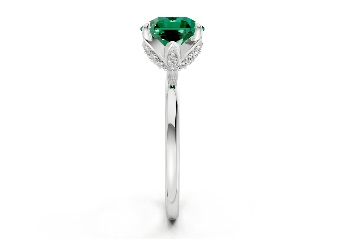 Skye Emerald Gemstone Solitaire Radiant Squareuare Cut 1.8mm Engagement Ring