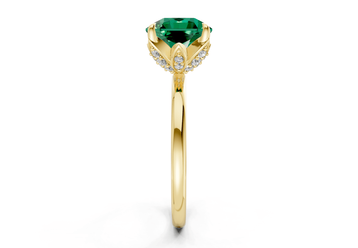 Skye Emerald Gemstone Solitaire Radiant Squareuare Cut 1.8mm Engagement Ring