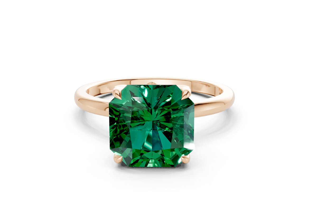 Skye Emerald Gemstone Solitaire Radiant Squareuare Cut 1.8mm Engagement Ring