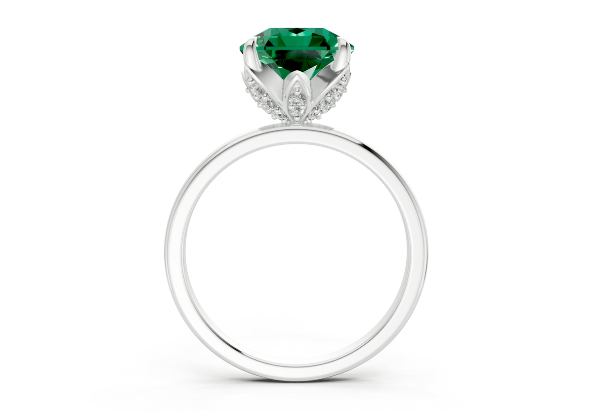 Skye Emerald Gemstone Solitaire Radiant Squareuare Cut 1.8mm Engagement Ring