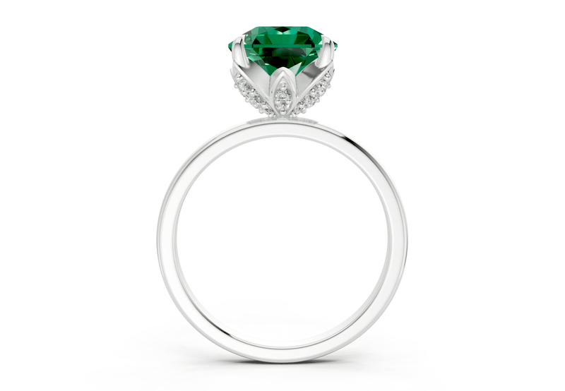 Skye Emerald Gemstone Solitaire Radiant Squareuare Cut 1.8mm Engagement Ring - Ring Premier