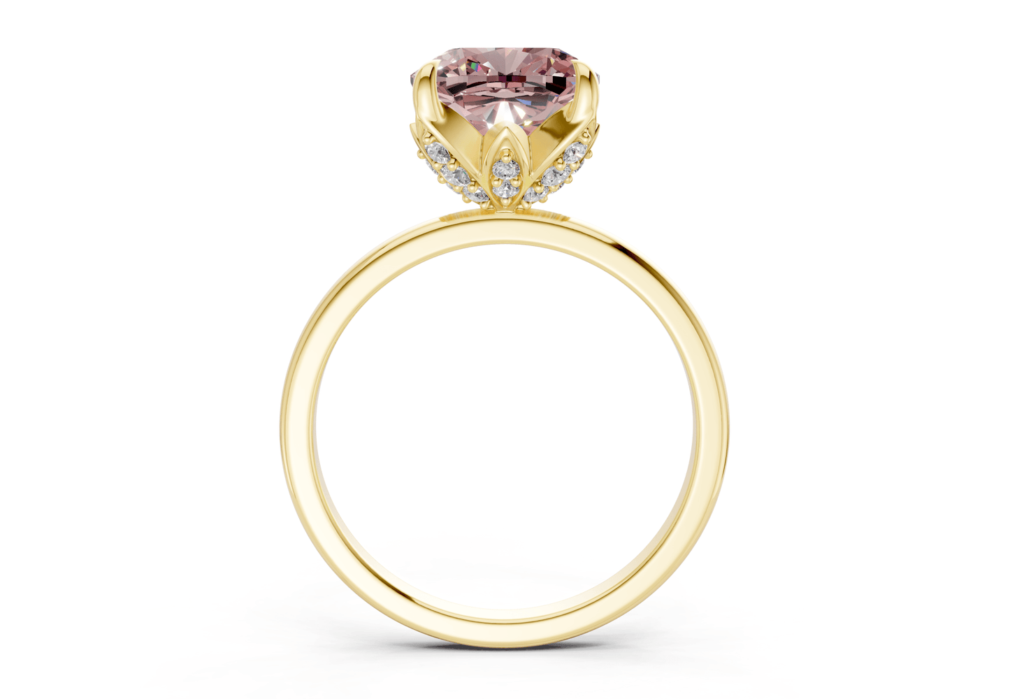 Skye Pink Diamond Solitaire Cushion Squareuare Cut 1.8mm Engagement Ring - Ring Premier