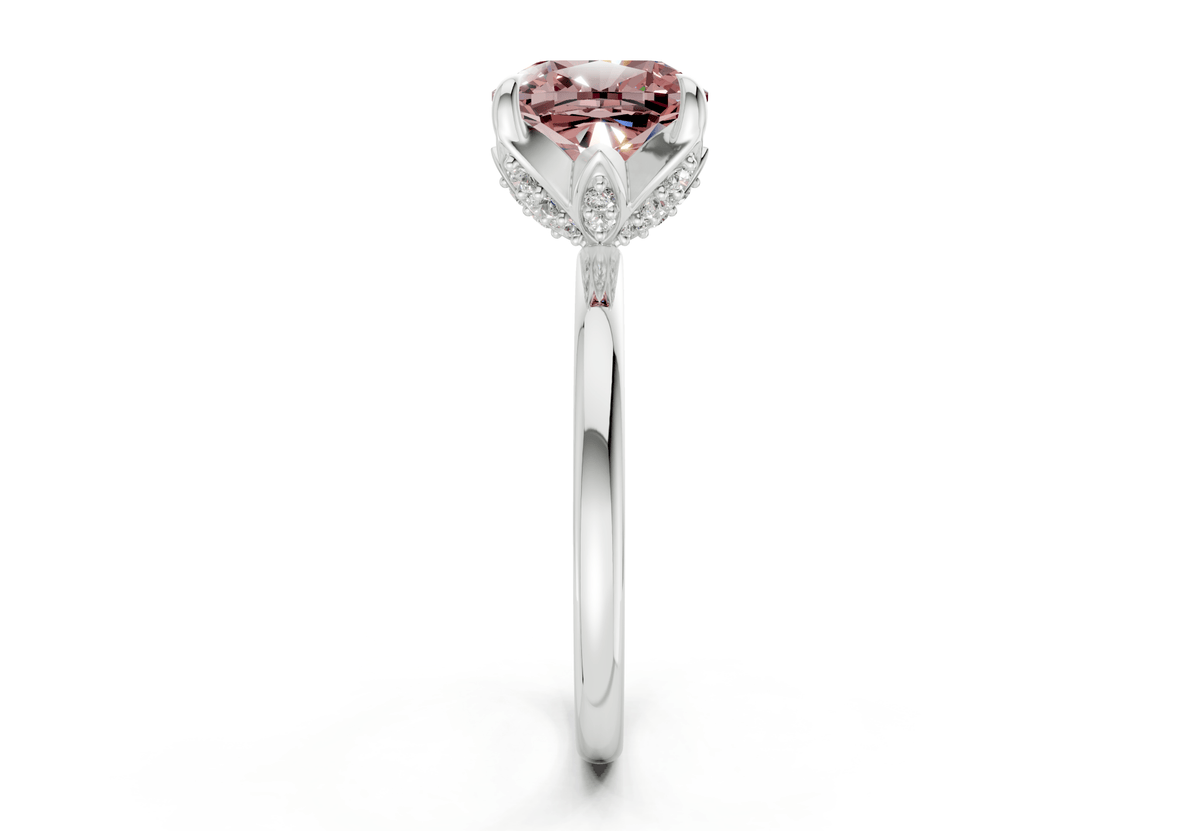 Skye Pink Diamond Solitaire Cushion Squareuare Cut 1.8mm Engagement Ring