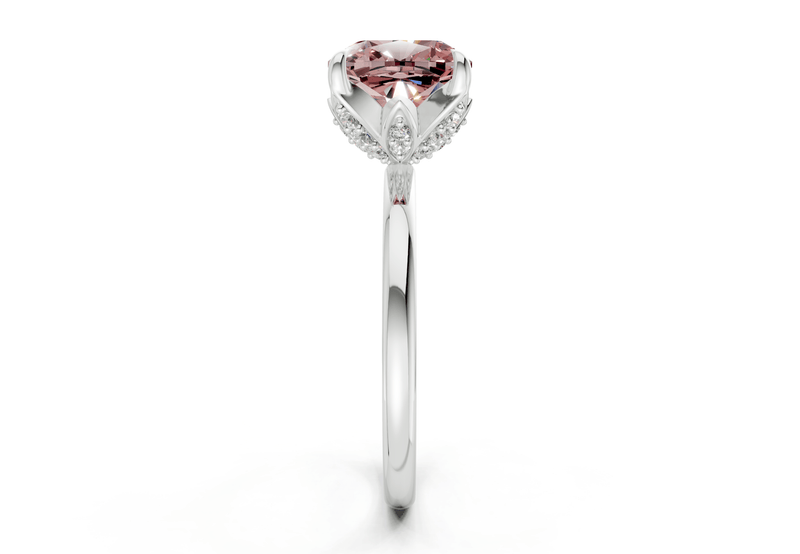 Skye Pink Diamond Solitaire Cushion Squareuare Cut 1.8mm Engagement Ring - Ring Premier