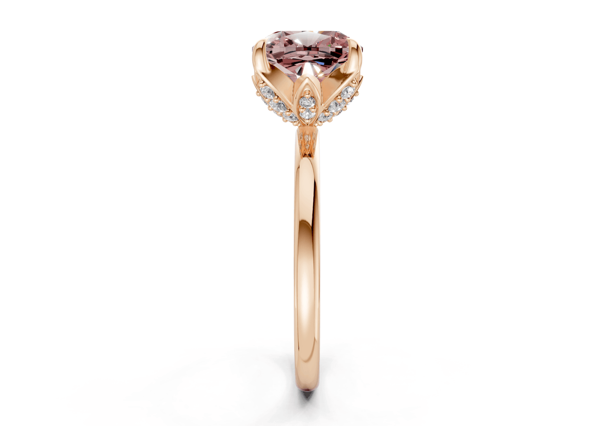 Skye Pink Diamond Solitaire Cushion Squareuare Cut 1.8mm Engagement Ring
