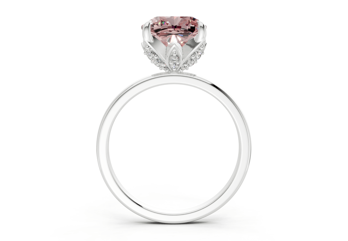 Skye Pink Diamond Solitaire Cushion Squareuare Cut 1.8mm Engagement Ring