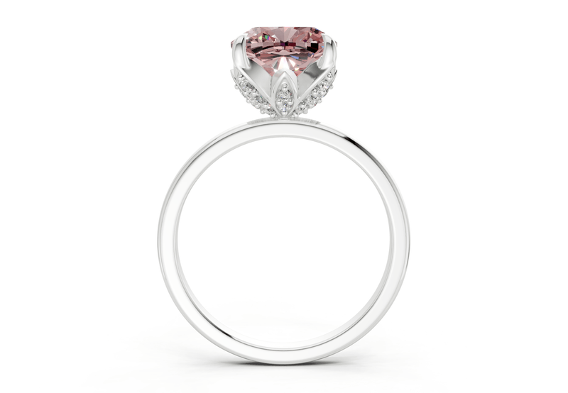 Skye Pink Diamond Solitaire Cushion Squareuare Cut 1.8mm Engagement Ring - Ring Premier