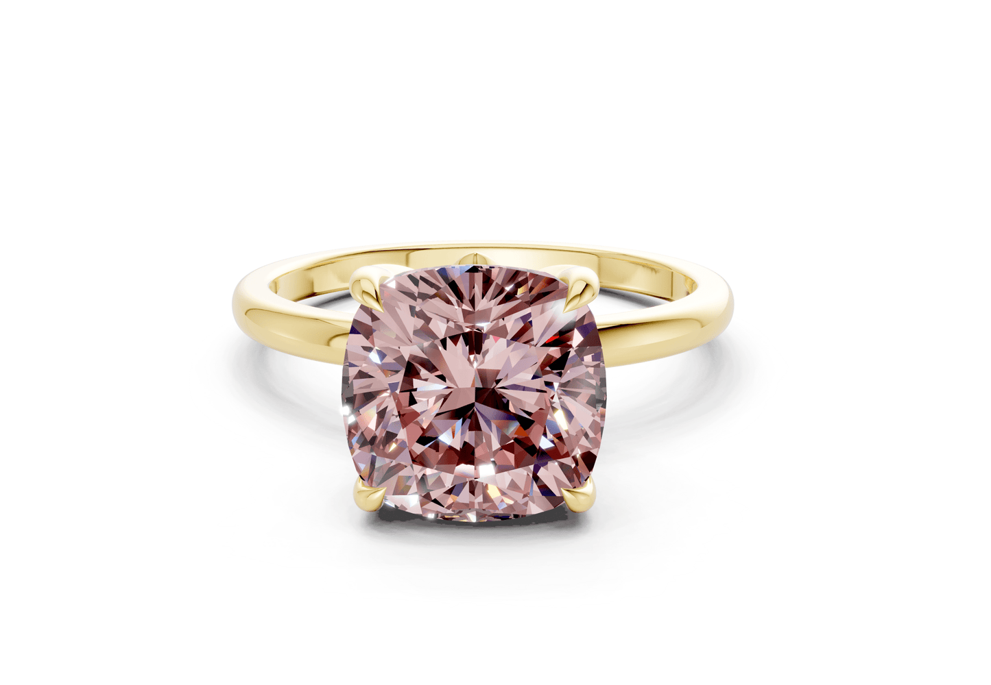 Skye Pink Diamond Solitaire Cushion Squareuare Cut 1.8mm Engagement Ring - Ring Premier