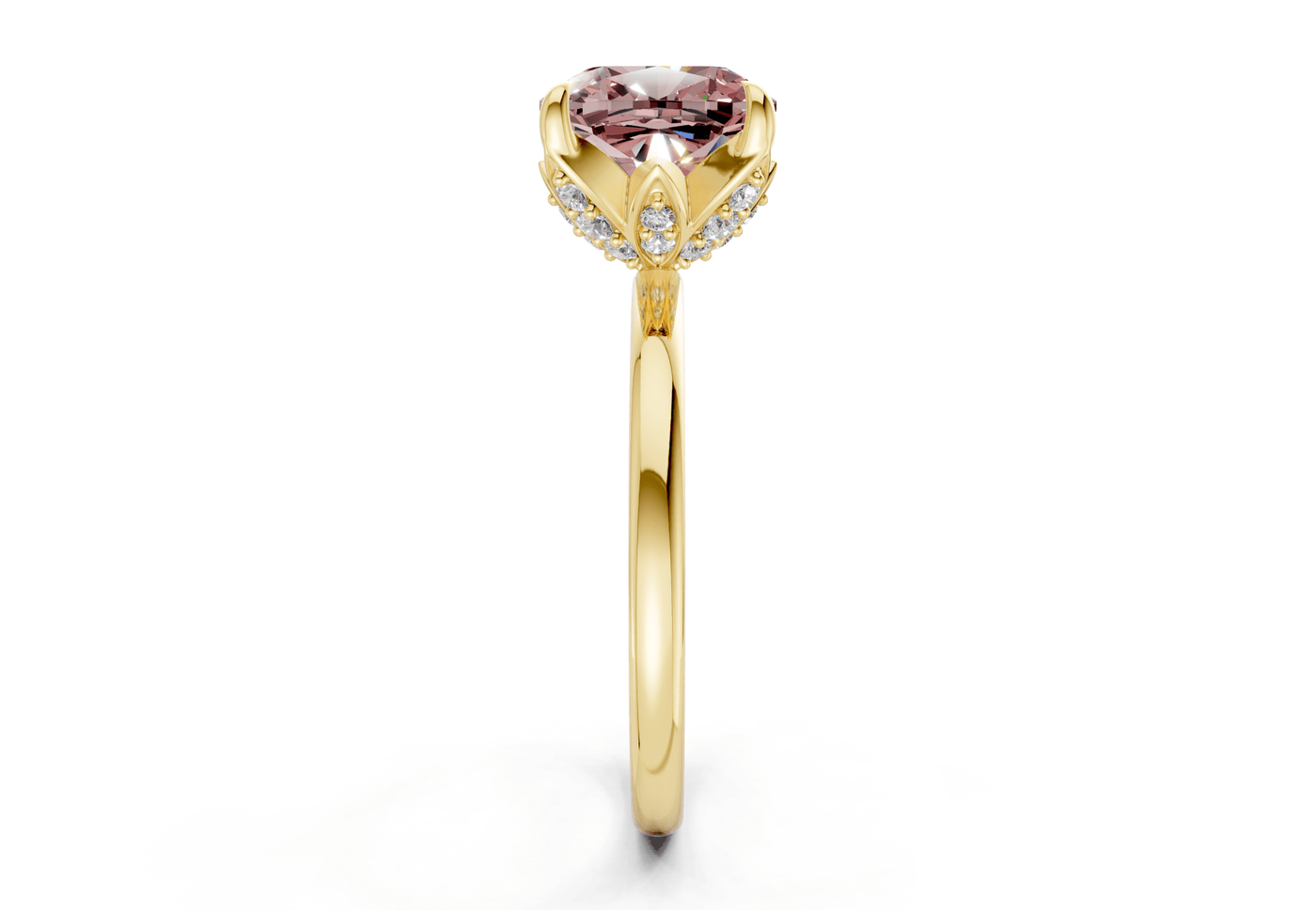 Skye Pink Diamond Solitaire Cushion Squareuare Cut 1.8mm Engagement Ring