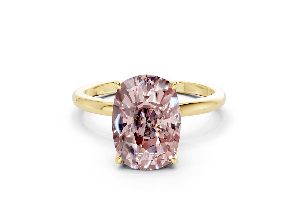 Skye Pink Diamond Solitaire Elongated Cushion Cut 1.8mm Engagement Ring