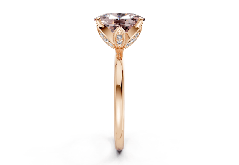 Skye Pink Diamond Solitaire Elongated Cushion Cut 1.8mm Engagement Ring - Ring Premier
