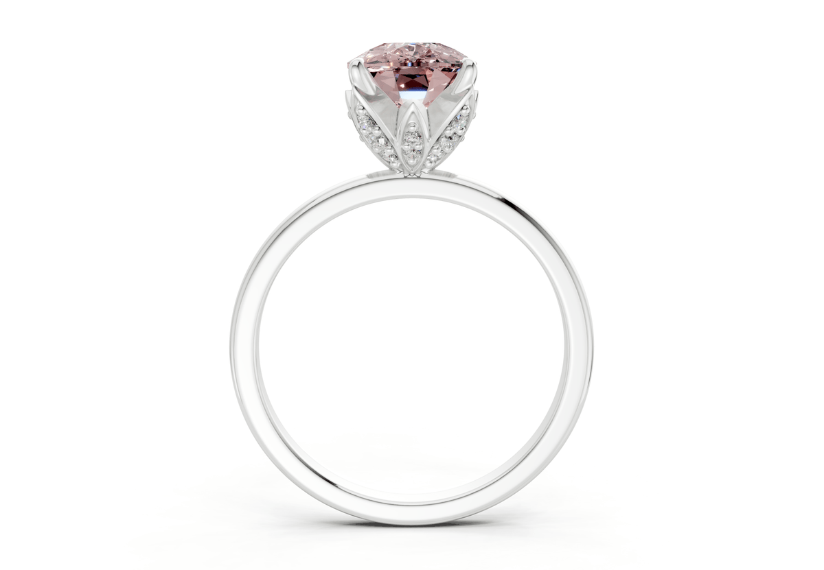 Skye Pink Diamond Solitaire Elongated Cushion Cut 1.8mm Engagement Ring