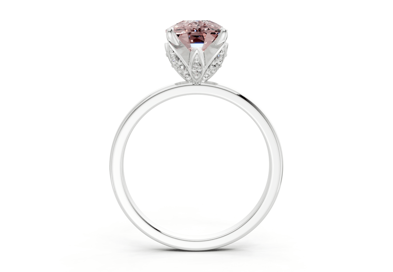 Skye Pink Diamond Solitaire Elongated Cushion Cut 1.8mm Engagement Ring - Ring Premier