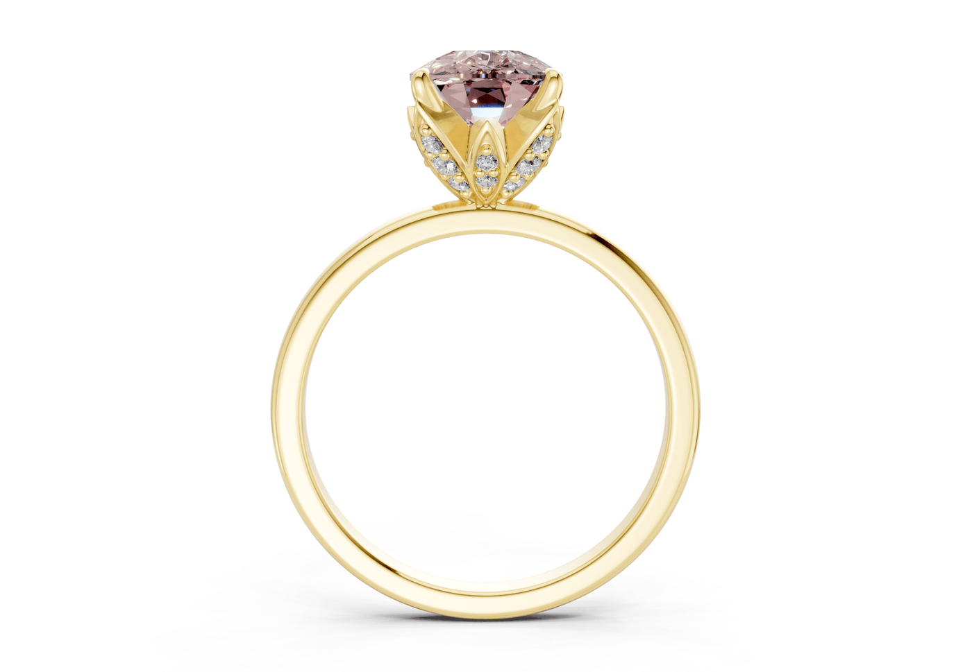 Skye Pink Diamond Solitaire Elongated Cushion Cut 1.8mm Engagement Ring