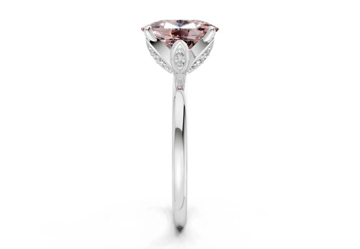 Skye Pink Diamond Solitaire Elongated Cushion Cut 1.8mm Engagement Ring