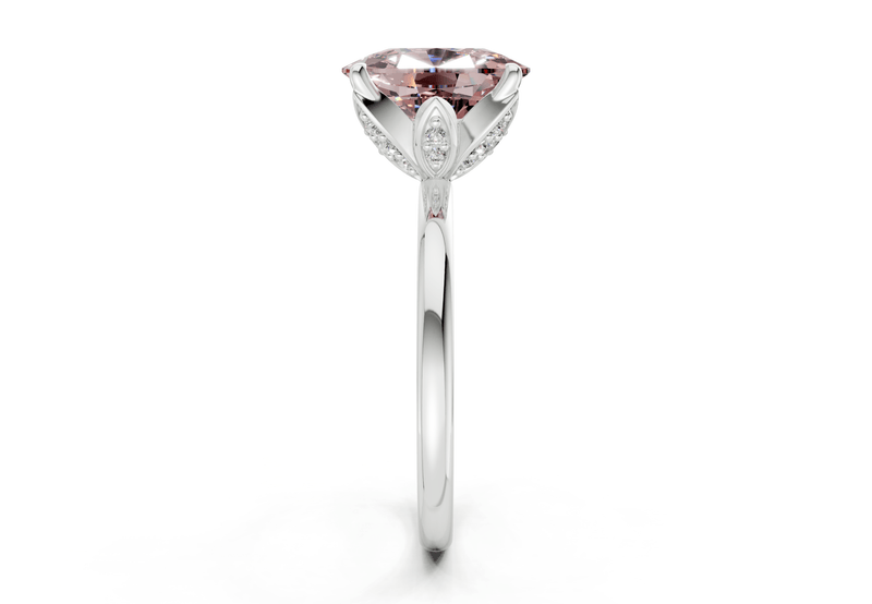 Skye Pink Diamond Solitaire Elongated Cushion Cut 1.8mm Engagement Ring - Ring Premier