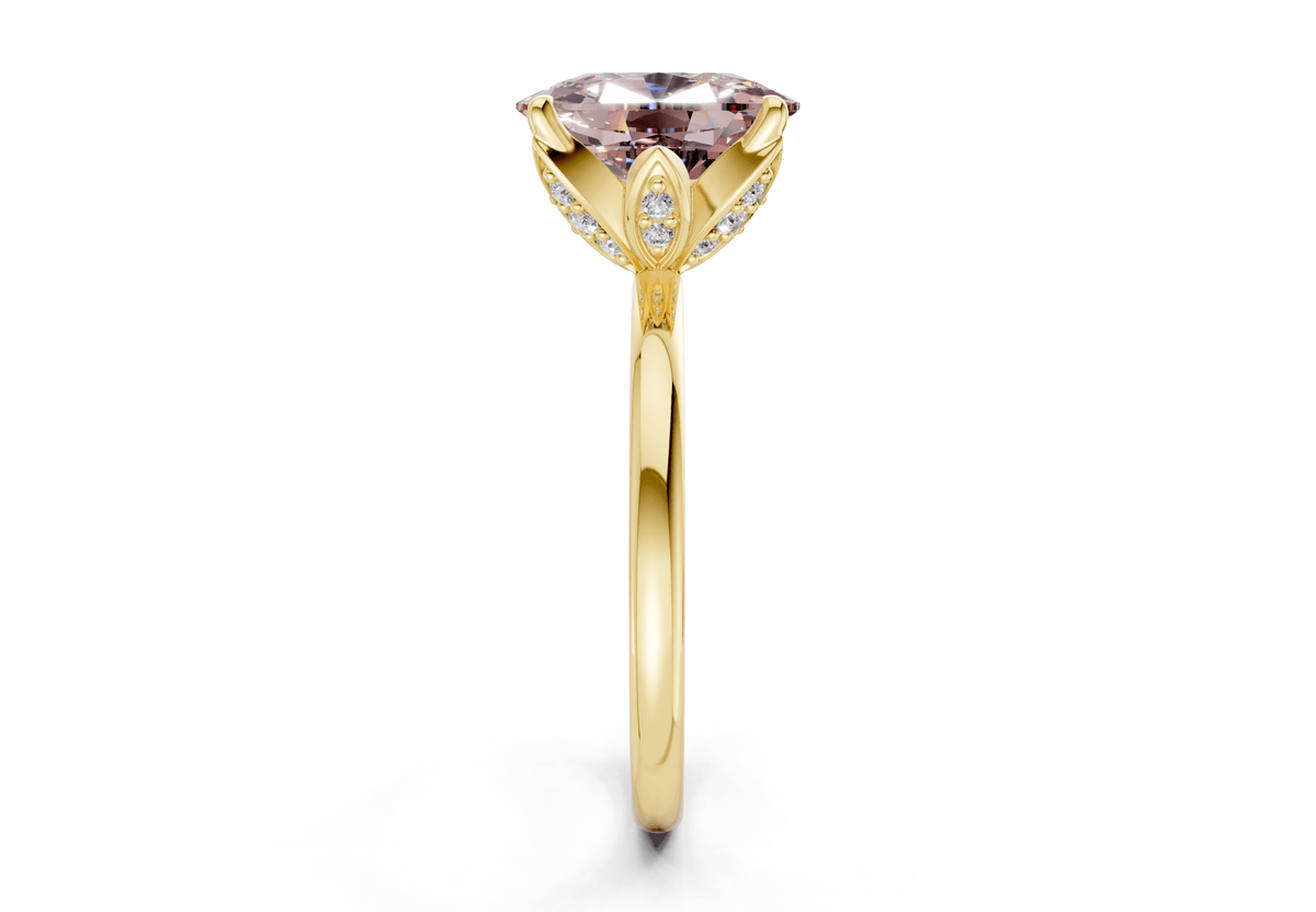 Skye Pink Diamond Solitaire Elongated Cushion Cut 1.8mm Engagement Ring