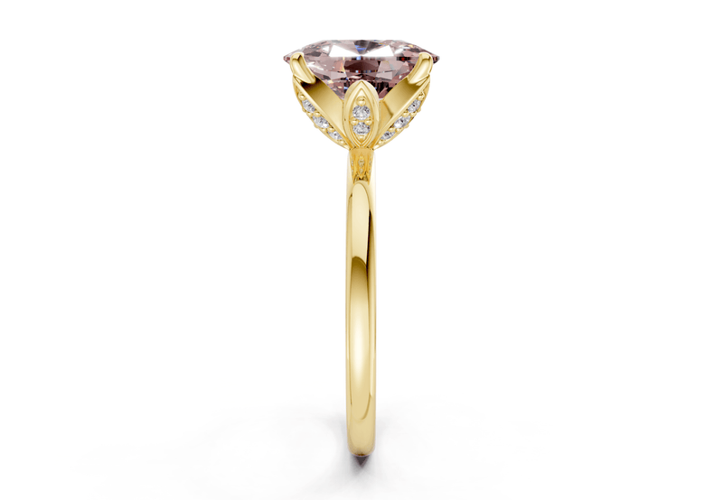 Skye Pink Diamond Solitaire Elongated Cushion Cut 1.8mm Engagement Ring - Ring Premier