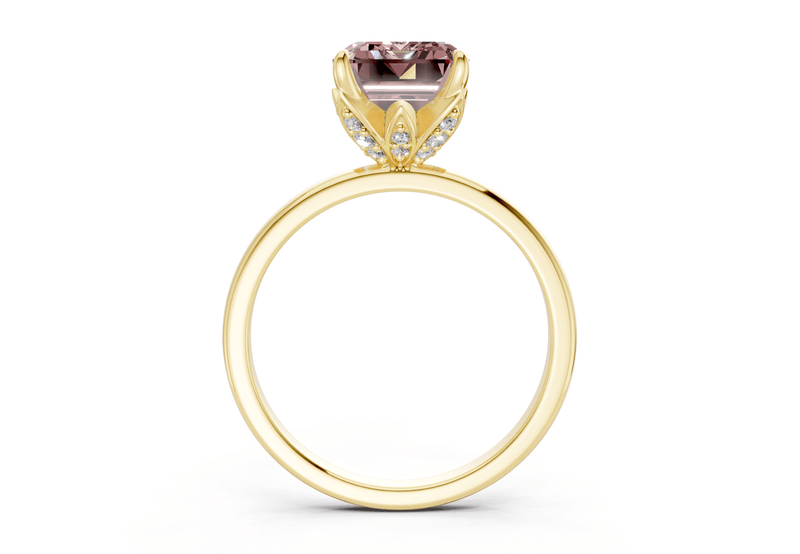 Skye Pink Diamond Solitaire Emerald Cut 1.8mm Engagement Ring