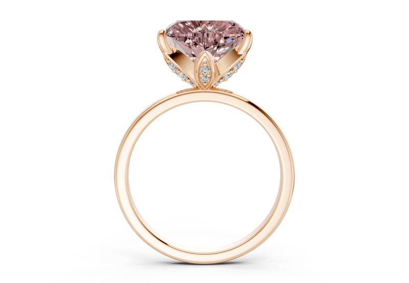 Skye Pink Diamond Solitaire Heart Cut 1.8mm Engagement Ring - Ring Premier