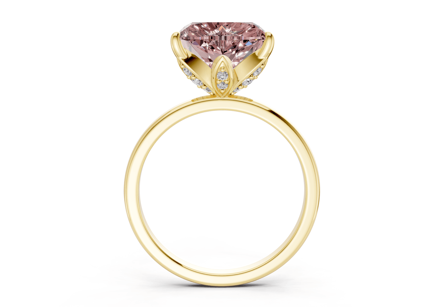 Skye Pink Diamond Solitaire Heart Cut 1.8mm Engagement Ring - Ring Premier
