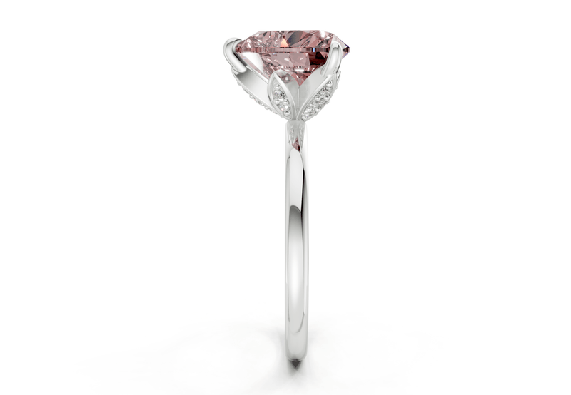 Skye Pink Diamond Solitaire Heart Cut 1.8mm Engagement Ring - Ring Premier