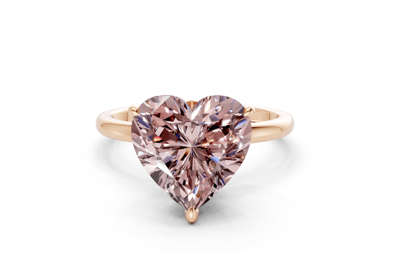 Skye Pink Diamond Solitaire Heart Cut 1.8mm Engagement Ring - Ring Premier