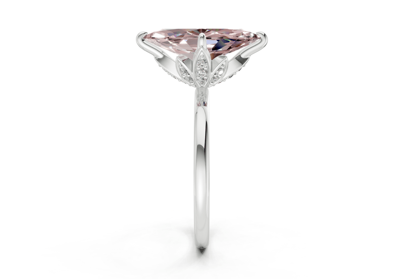 Skye Pink Diamond Solitaire Marquise Cut 1.8mm Engagement Ring - Ring Premier