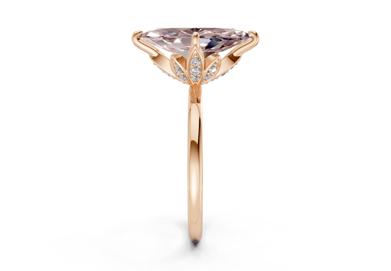 Skye Pink Diamond Solitaire Marquise Cut 1.8mm Engagement Ring - Ring Premier