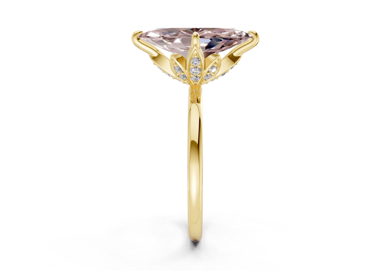 Skye Pink Diamond Solitaire Marquise Cut 1.8mm Engagement Ring - Ring Premier