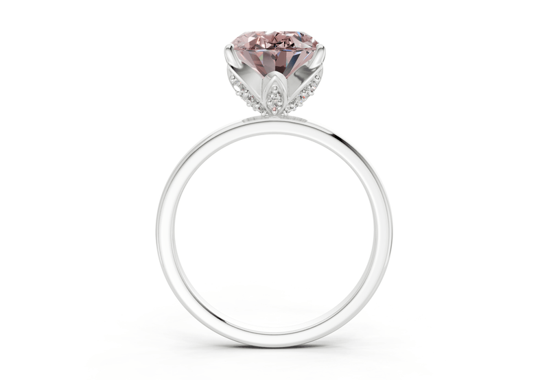 Skye Pink Diamond Solitaire Oval Cut 1.8mm Engagement Ring - Ring Premier