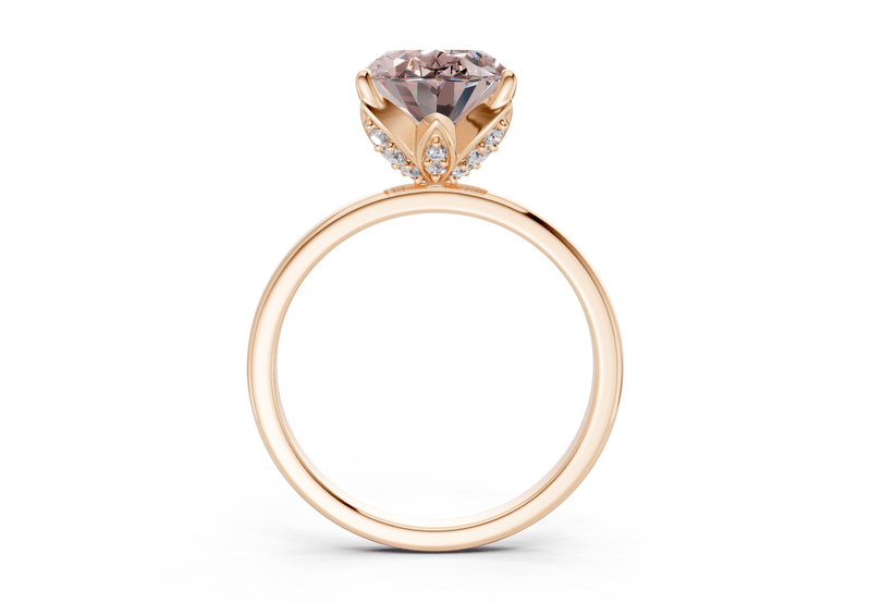 Skye Pink Diamond Solitaire Oval Cut 1.8mm Engagement Ring - Ring Premier