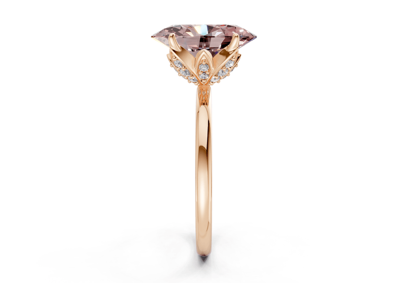 Skye Pink Diamond Solitaire Oval Cut 1.8mm Engagement Ring - Ring Premier