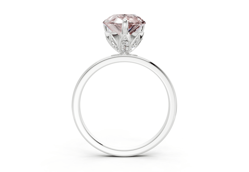 Skye Pink Diamond Solitaire Pear Cut 1.8mm Engagement Ring - Ring Premier